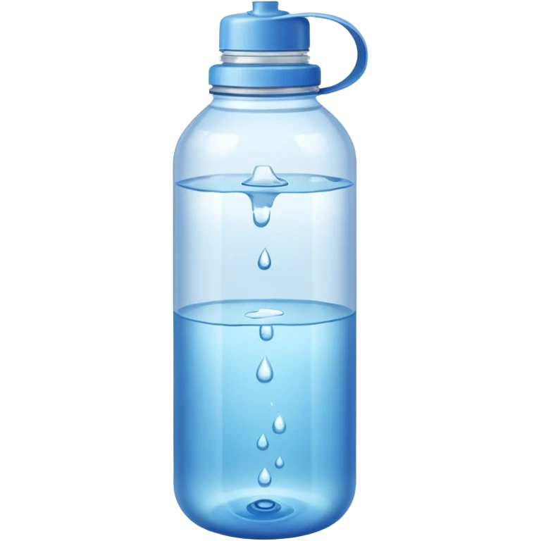 an empty bottle of water, being refilled emoji