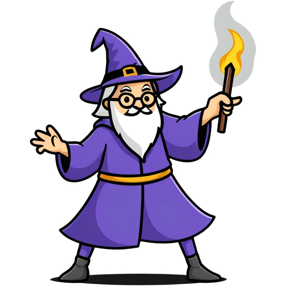 wizard in a dynamic pose emoji
