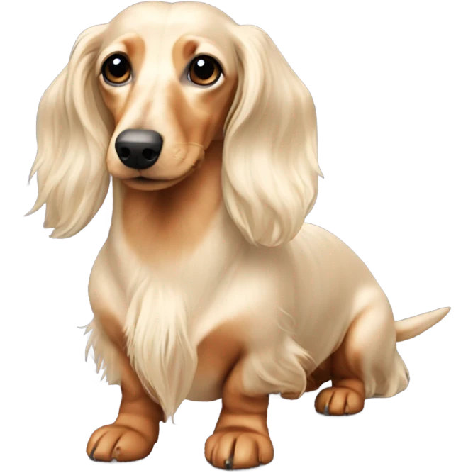 Cream longhair dachshund  emoji