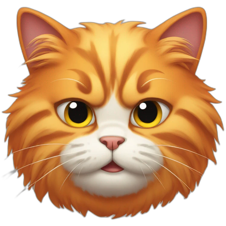 pissed off fluffy orange cat emoji