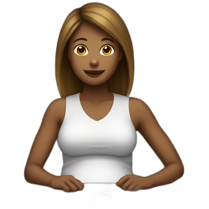 femme enceinte assis a un bureau emoji