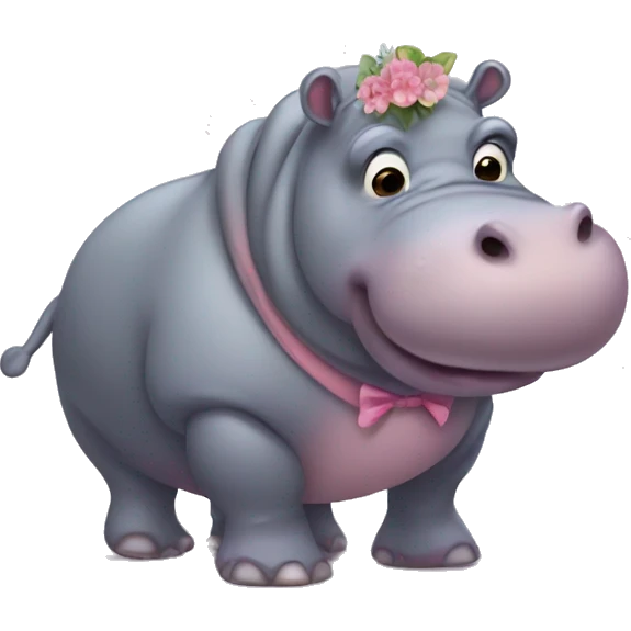 Hippo wearing a tutu emoji