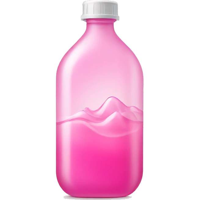 plastic bottle with crystaline pink liquid emoji