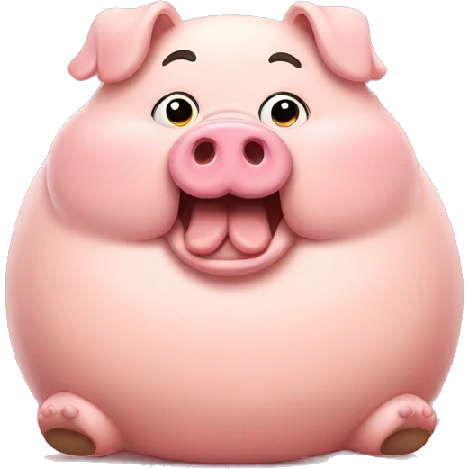Fat pig smacking belly emoji