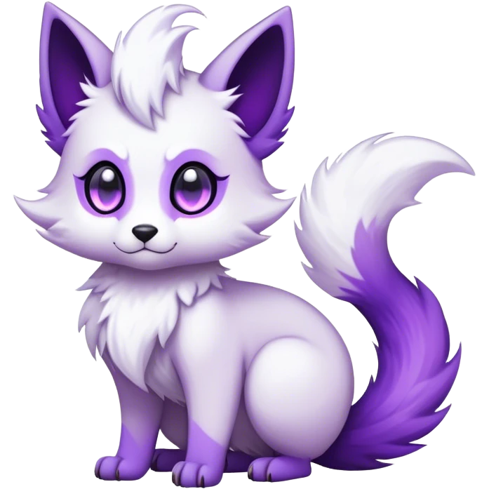 Kawaii dark edgy fantasy ethereal fursona Fakemon with tufted tail emoji