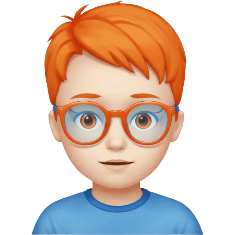 blue skinned orange glassed child emoji