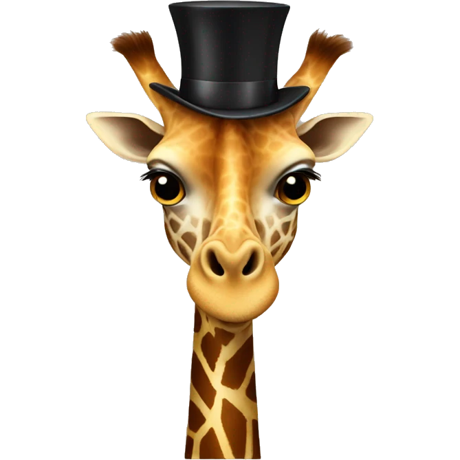 Giraffe in a top hat emoji