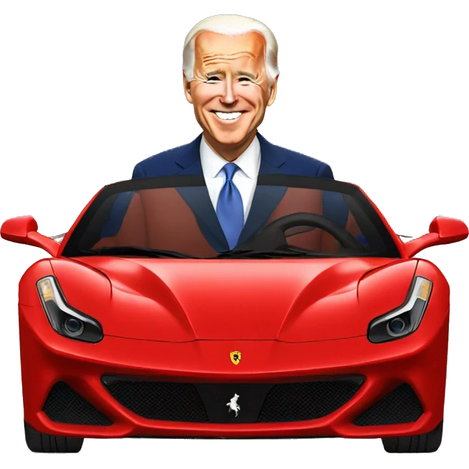 Joe Biden in a Ferrari  emoji