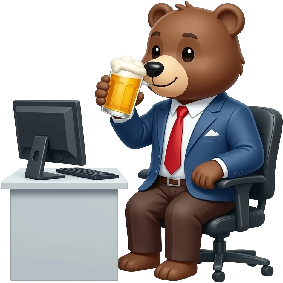 Bear office beer emoji