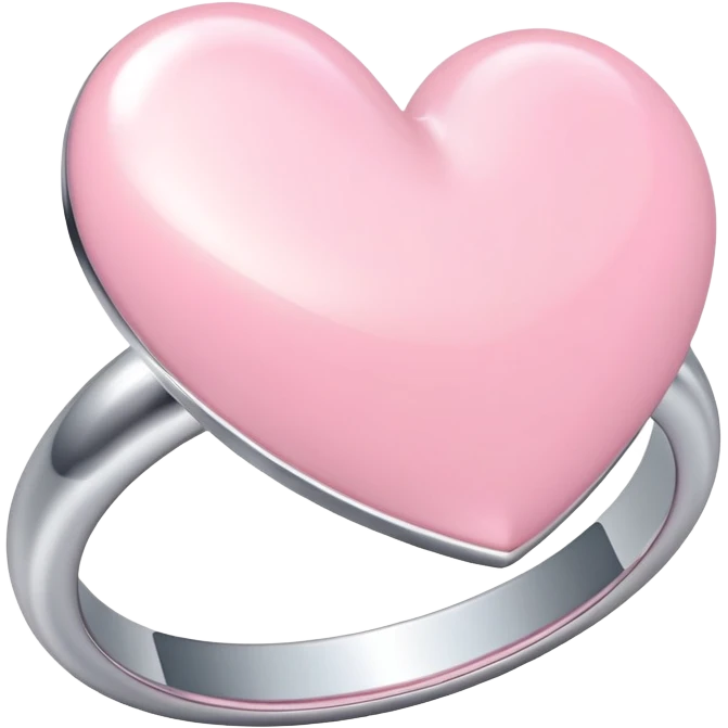 light pink heart and ring  emoji