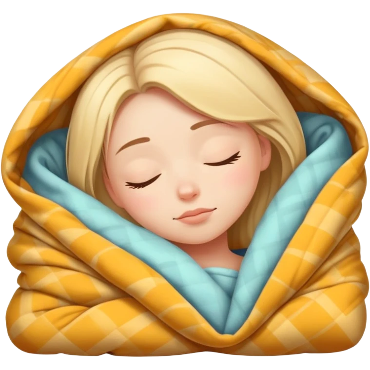 Girl sleeping in folded blanket  emoji