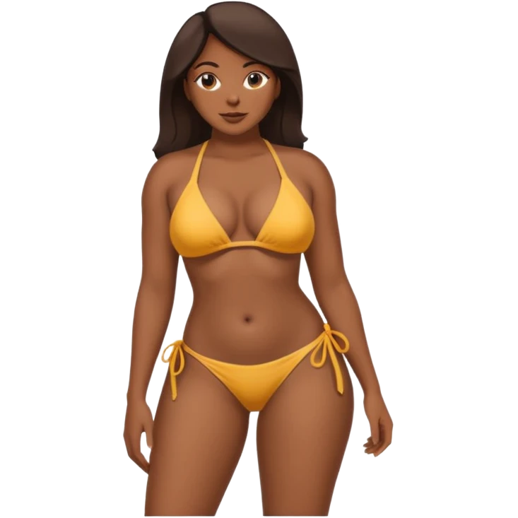 a slim thick black girl with a big butt wearing a bikini standing sideways emoji