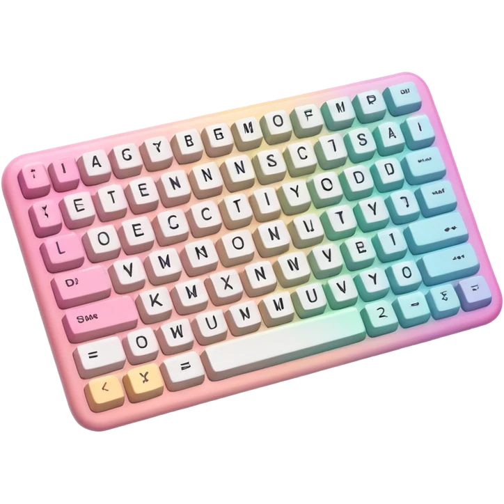 Pastel pink rainbow keyboard emoji