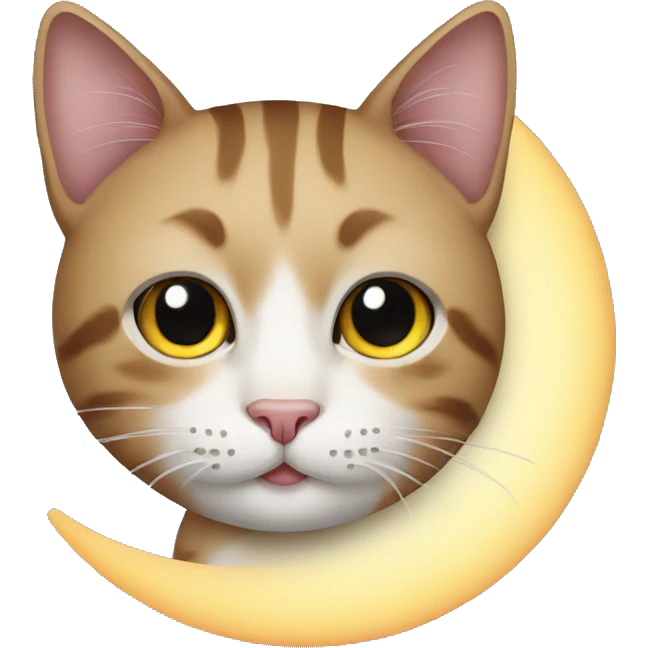 cat emoji with the face of the moon emoji emoji
