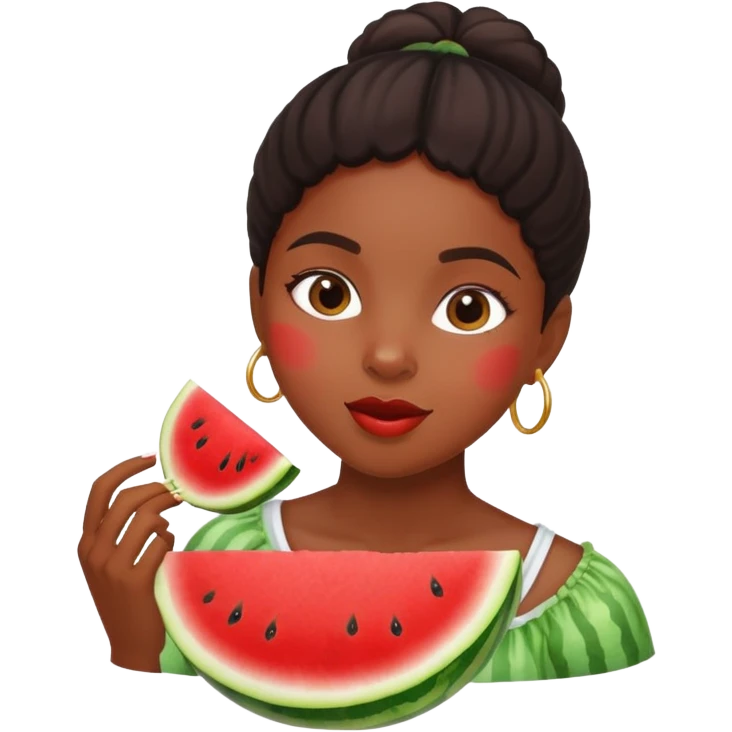 Black girl eating watermelon  emoji