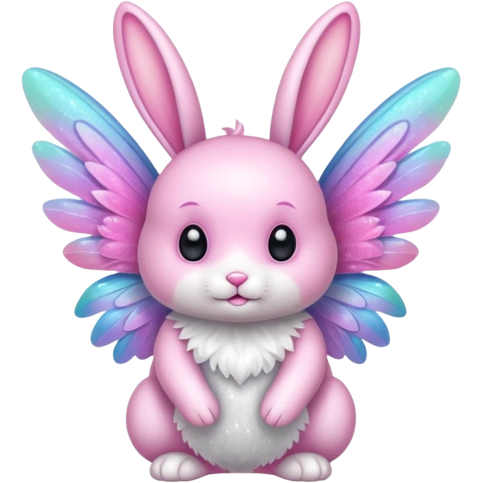 Fairy glitter bunny with Wings  emoji