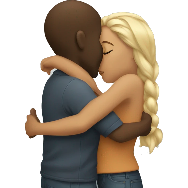 Hug and kiss emoji