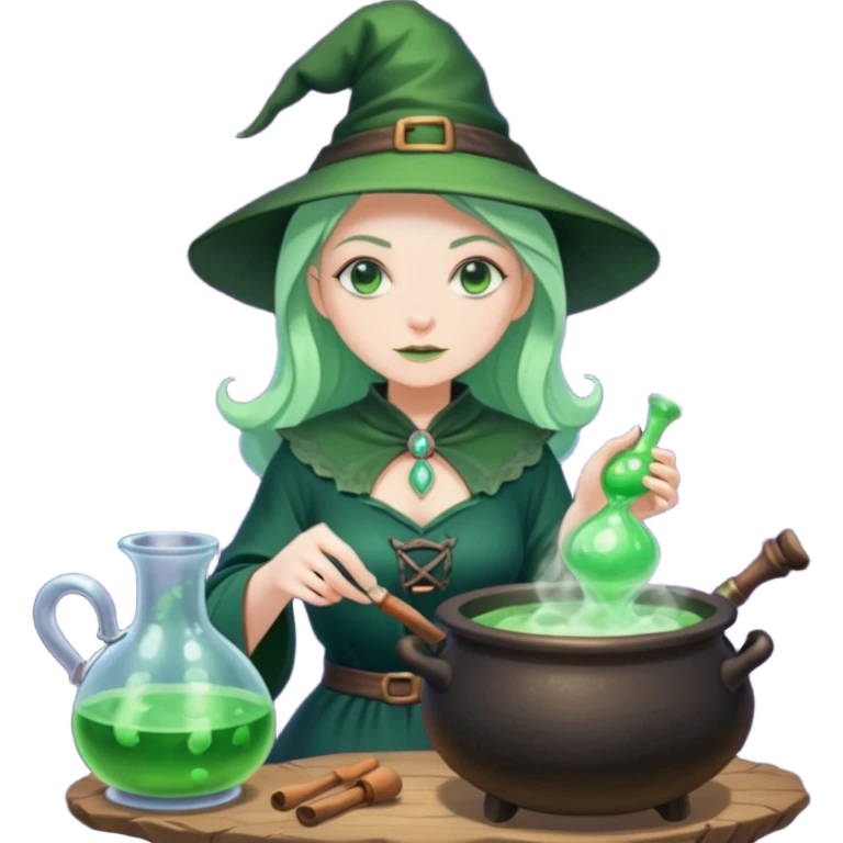 green witch cooking potion emoji