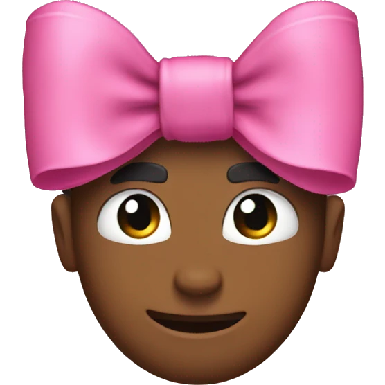 pink bow with biceps emoji