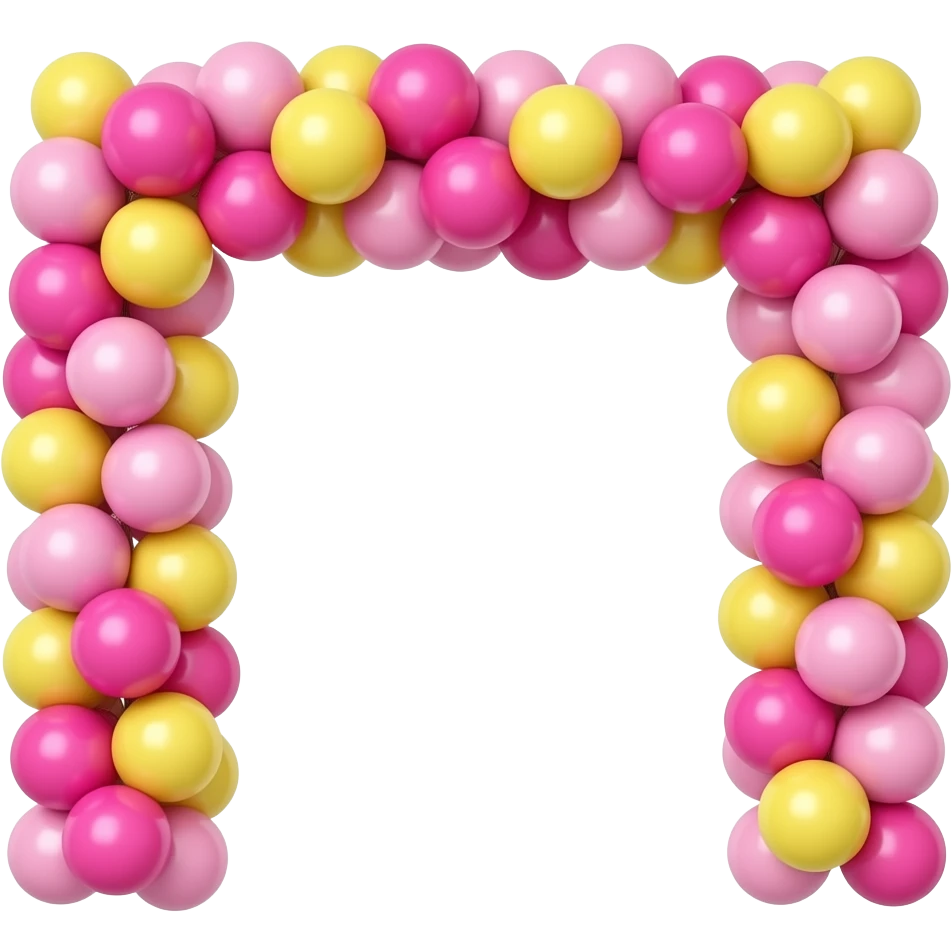 pink yellow balloon garland inspired by Barbie colour palette emoji