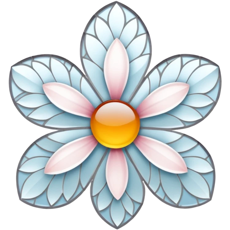 white sakura with a mosaic pattern emoji