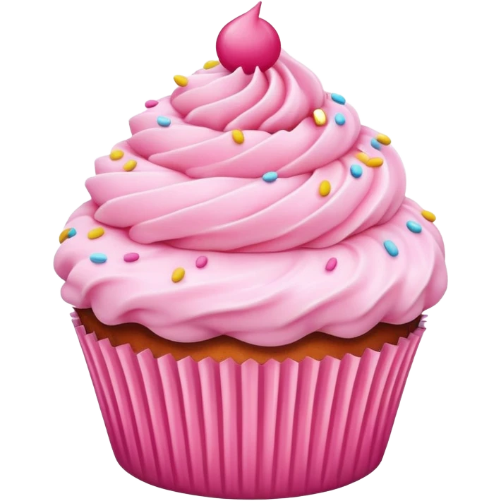Cupcake with pink icing emoji