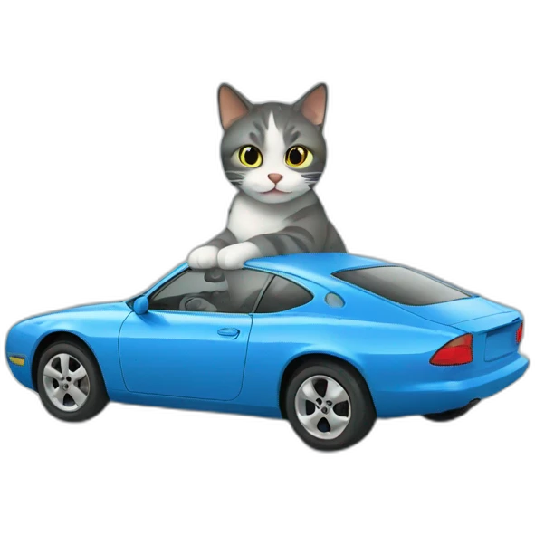 cat at blue car emoji