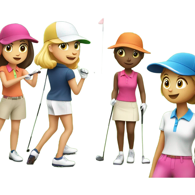 Girls playing golf emoji
