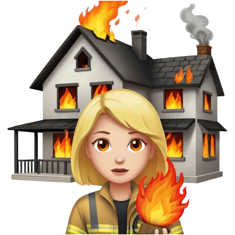 Woman setting house on fire emoji