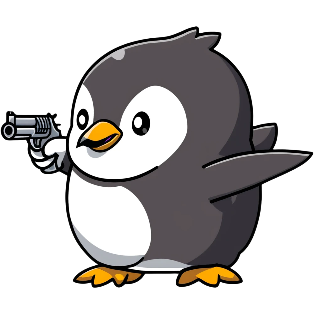 penguin holding a gun emoji