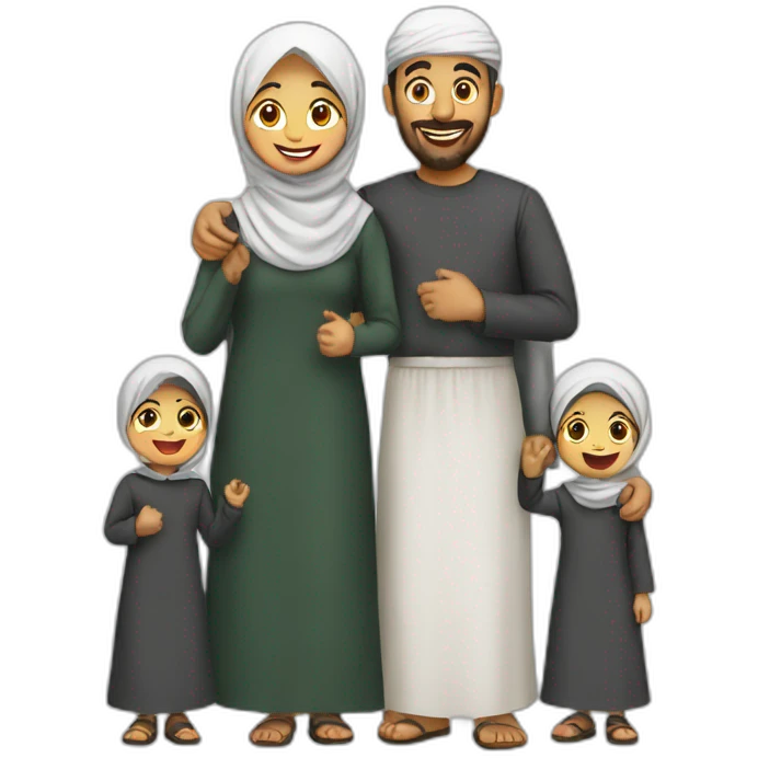Happy Muslims family emoji