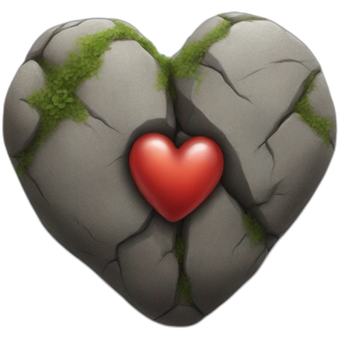 Realistic heart rock emoji