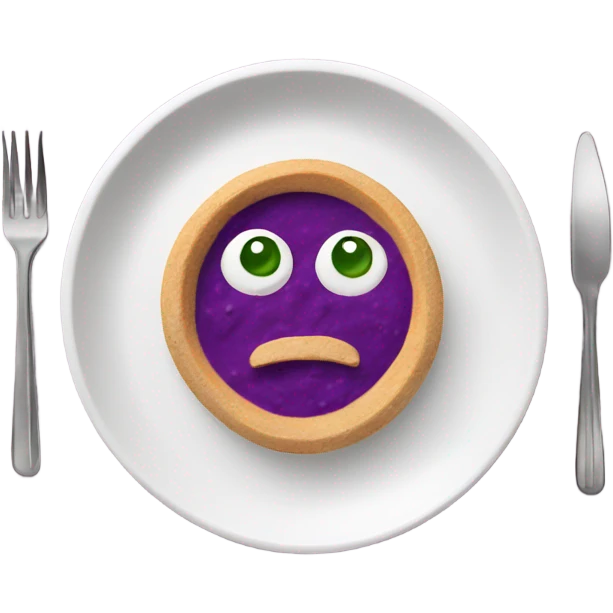 purple hummus in a white plate emoji