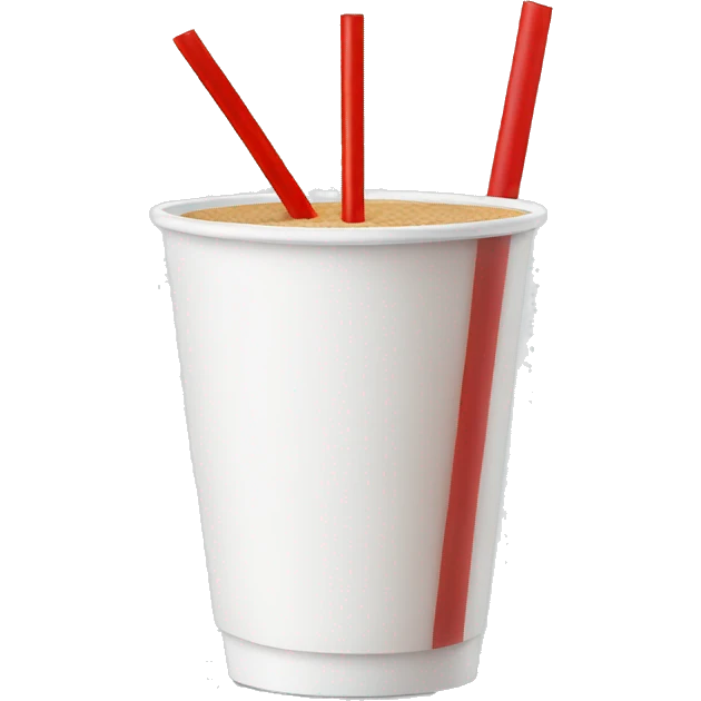 white cup and red straw emoji
