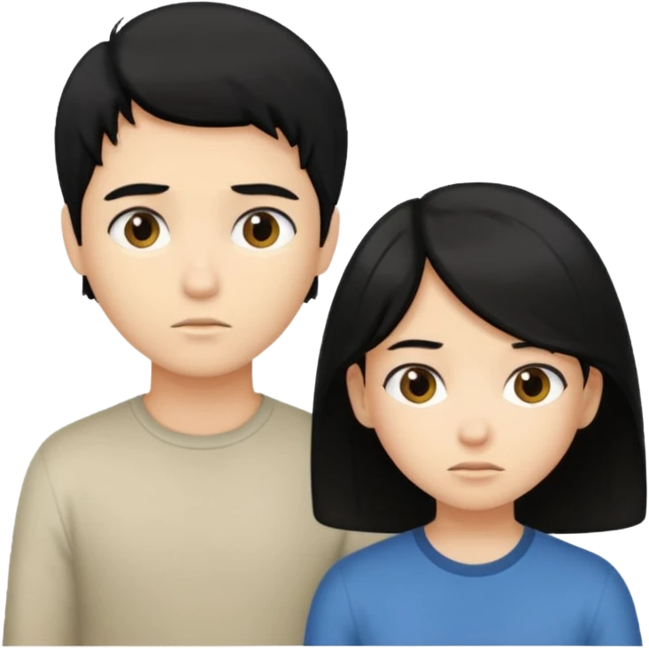 black hair girl ignore blond hair boy emoji