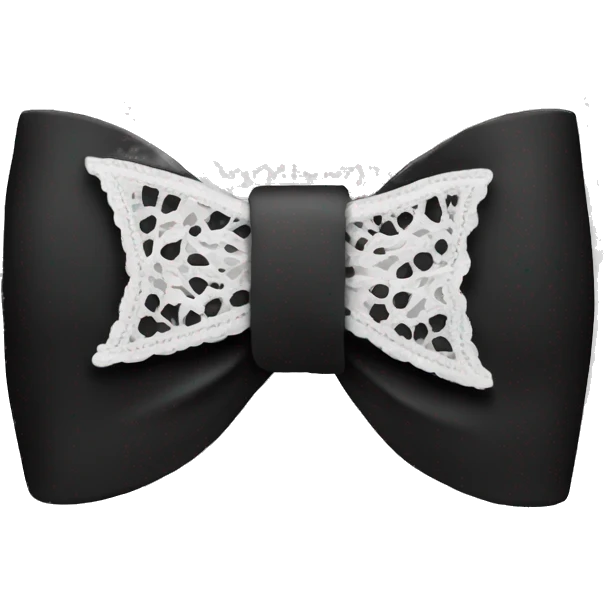 black bow emoji with white lace emoji