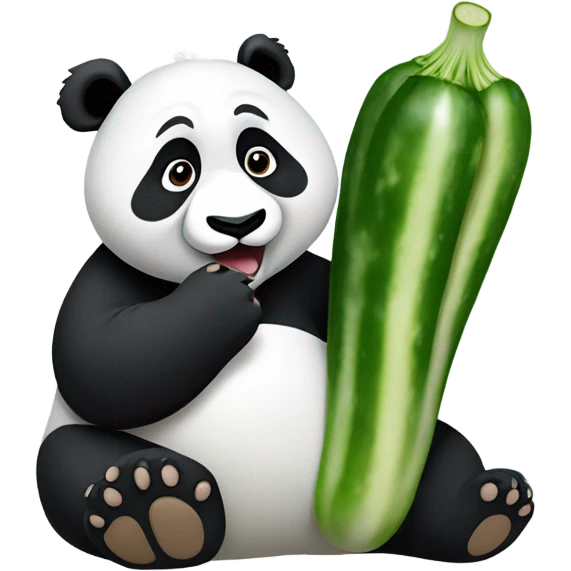Panda eating a cucumber emoji