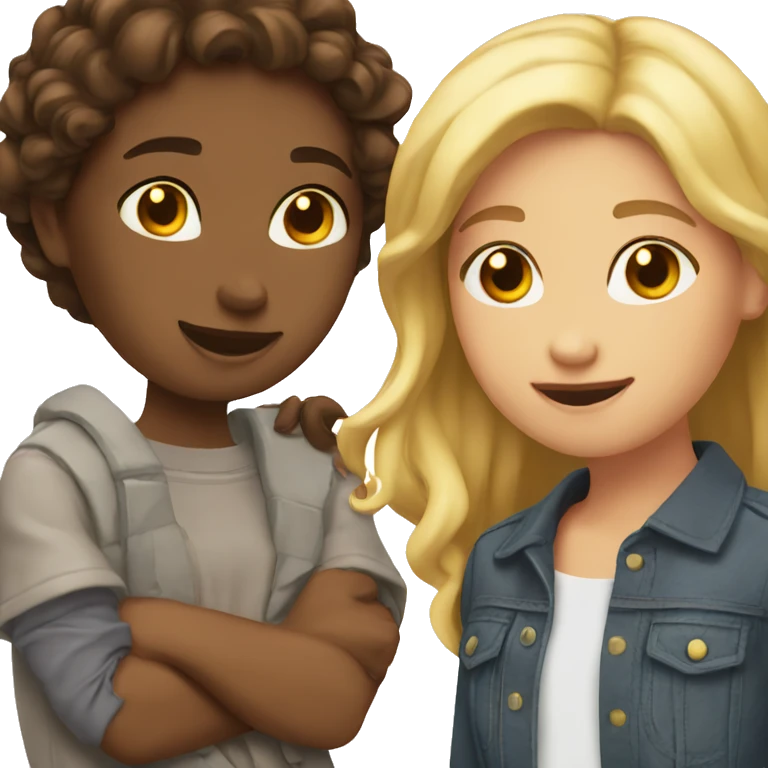 friends that are girls sharing a moment emoji