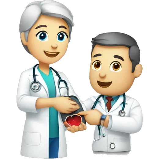 doctor measuring patient's blood pressure emoji