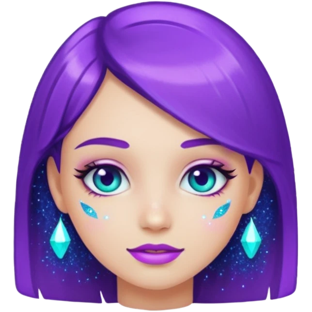 1 human girl Glitter purple and cian inner circle emoji