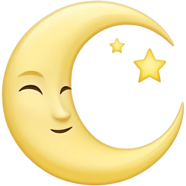Minimal crescent moon with soft glow emoji