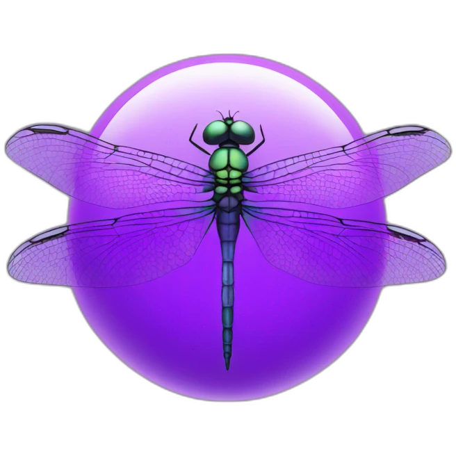 dragonfly in a purple orb emoji