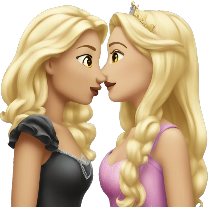 2 women princesses couple blonde kiss emoji