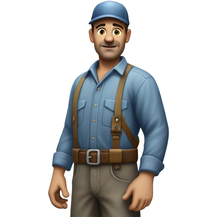 photorealistic blue collar worker 1950s emoji