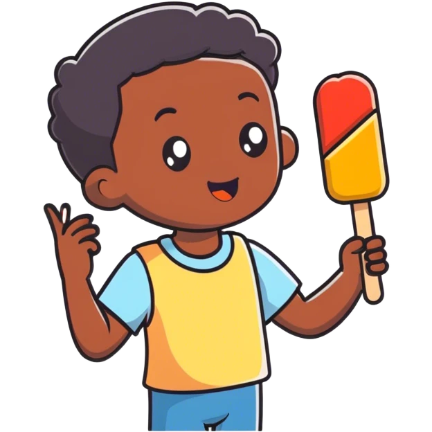 Black boy eating a popsicle  emoji