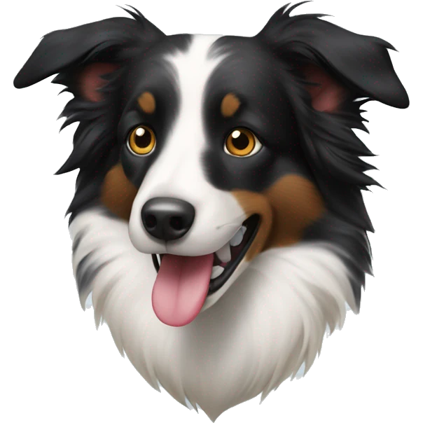 Border collie with tongue out emoji