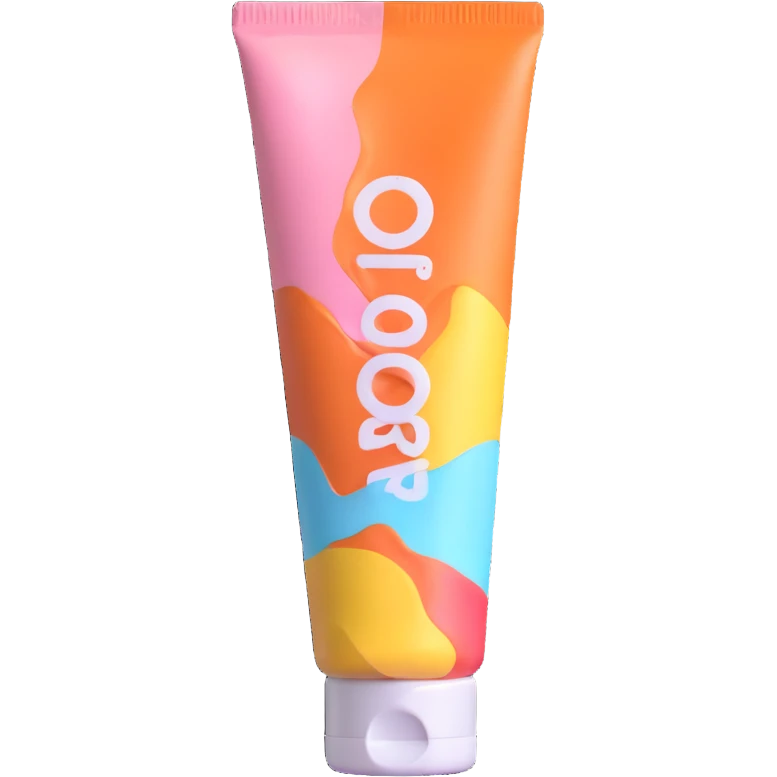 empty, crumpled hand cream tube, pastel and vibrant colors, very squished and wrinkled, cap on, no face, looks like a beauty product emoji