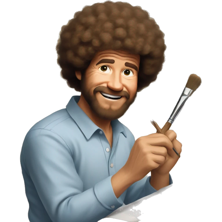 bob ross painting him self painting him self painting him self painting him self emoji