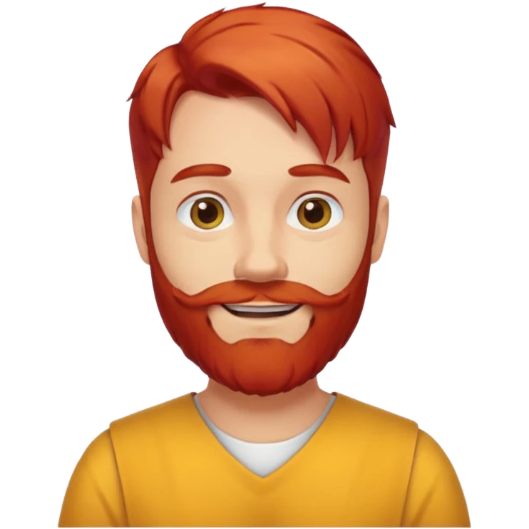 red hair, white bearded man angel yello dress emoji