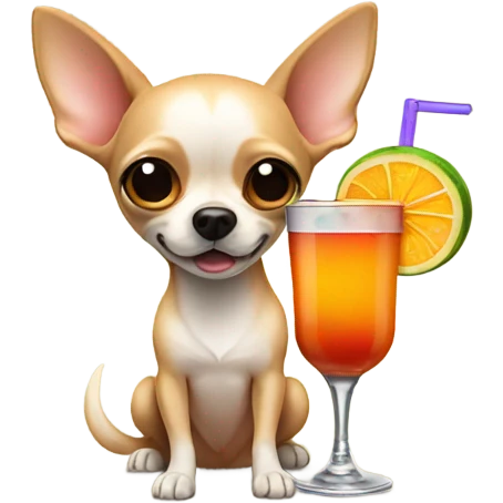 chihuahua with tiki drink emoji